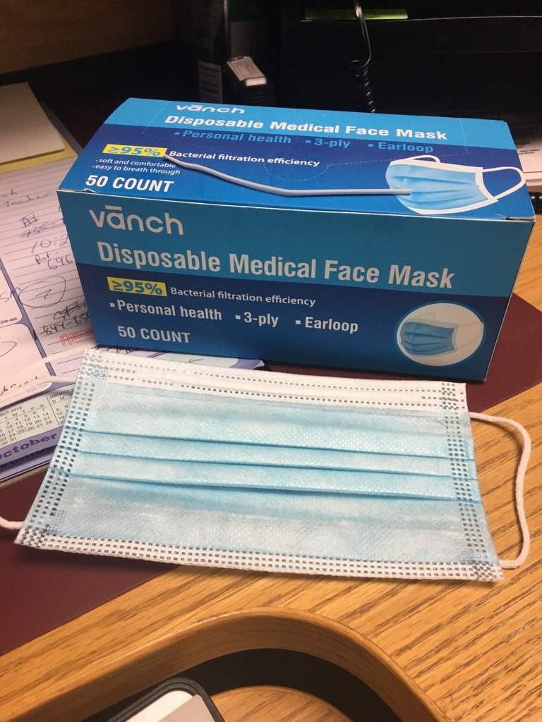 A photo of one of the new masks delivered to health-care workers in Alberta. Employees are raising concerns about their quality.