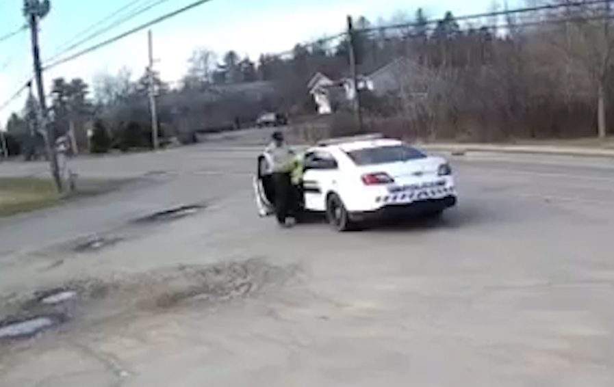 Surveillance video appears to show the gunman and his vehicle on the morning of April 19, 2020.