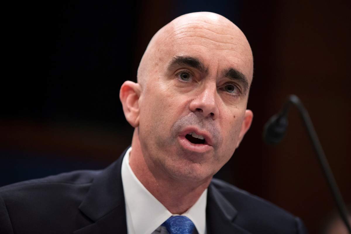 In this Dec. 10, 2014 photo, Steve Linick, now former State Department Inspector General, testifies on Capitol Hill in Washington.