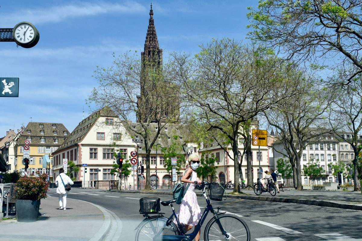 FILE - During the coronavirus - covid 19 crisis, and the health constraints, the bicycle becomes an obvious means of travel to avoid the car and public transport.