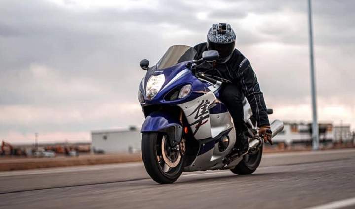 Ahmed Cheema on his motorcycle.