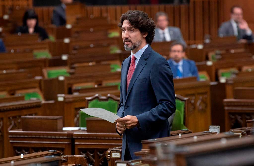 Prime Minister Justin Trudeau responds to a question during Question Period in the House of Commons on Parliament Hill Tuesday May 26, 2020 in Ottawa. THE CANADIAN PRESS/Adrian Wyld.