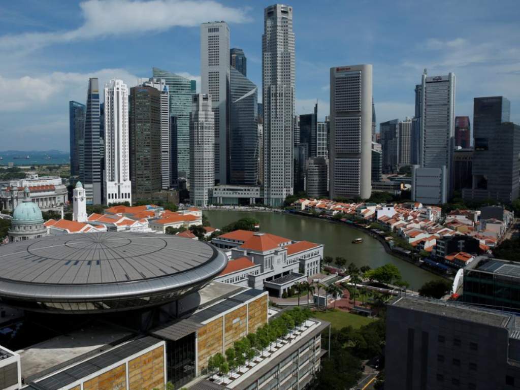 A view of the Supreme Court building against the backdrop of the skyline of Singapore's central business district May 27, 2016.