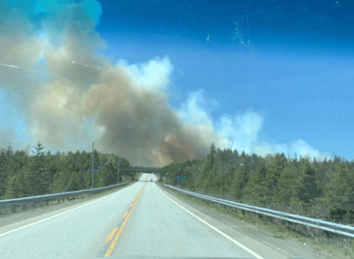 The smoke from the fire in Porters Lake, N.S., could be seen from kilometres away.