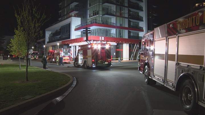 Toronto firefighters on the scene Thursday.