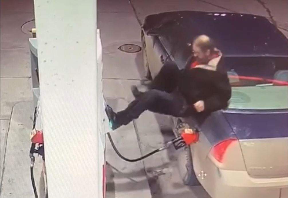 Brandon police released video of a man they would like to speak to after a violent outburst at a local gas station last month.