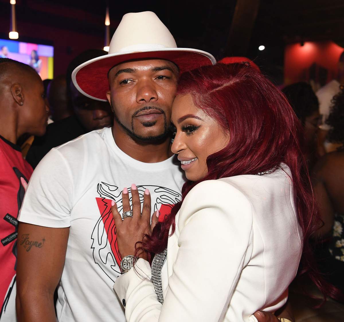 Maurice (Mo) Fayne and Karlie Redd attend 'Ferrari Karlie' Single Release Party at Buckhead Loft on July 18, 2018 in Atlanta, Georgia.  