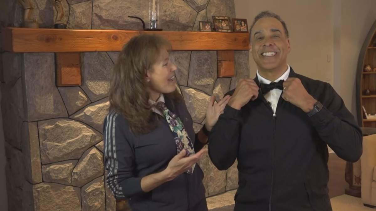 Hal Johnson and Joanne McLeod from Bodybreak appear on the Stay at Home Gala broadcast. 