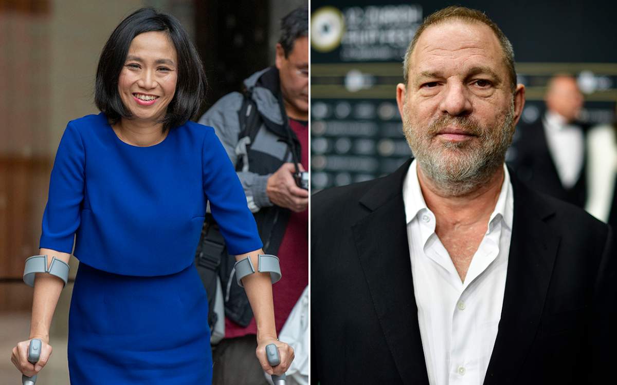 (L-R): Rowena Chiu, former assistant to Harvey Weinstein, and Weinstein.