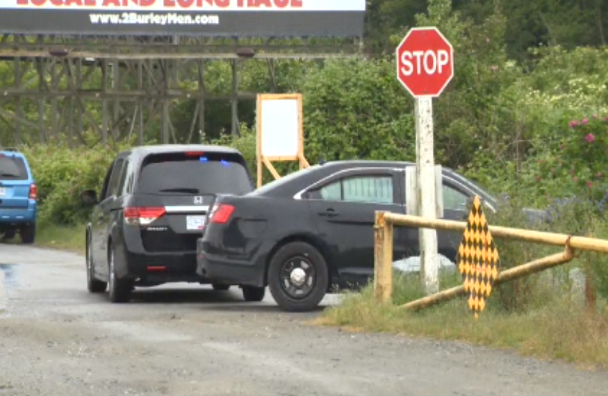 Unmarked police vehicles seen in Tsawwassen on Saturday, May 30, 2020. 