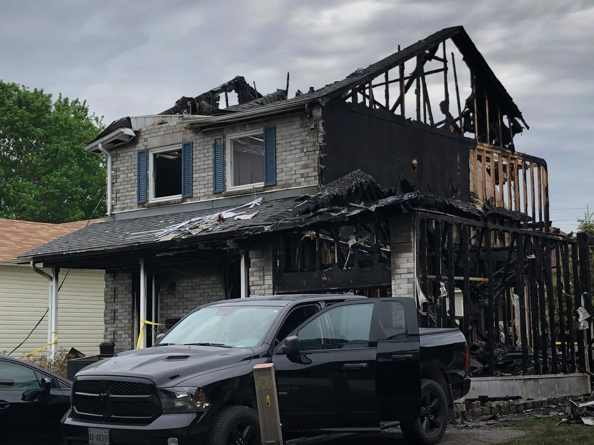 The scene on Thursday following Wednesday night’s house fire.
