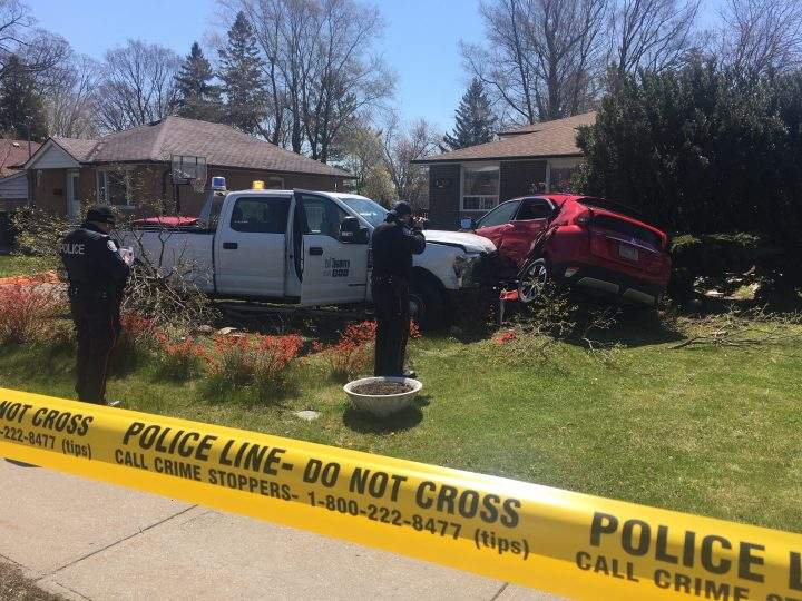 The scene of the crash in Scarborough on Wednesday.