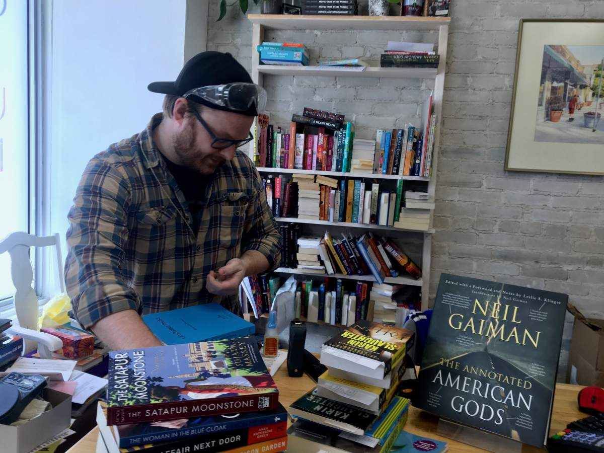 Michael Bumsted prepares for Whodunit Books to reopen, with significant public health restrictions. 