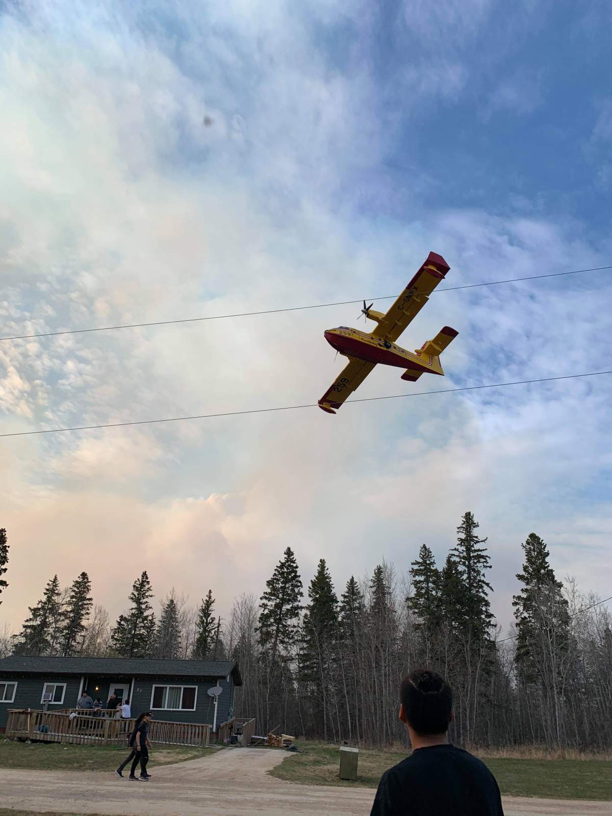 Smoke in the air from a fire north of Dauphin, Manitoba.