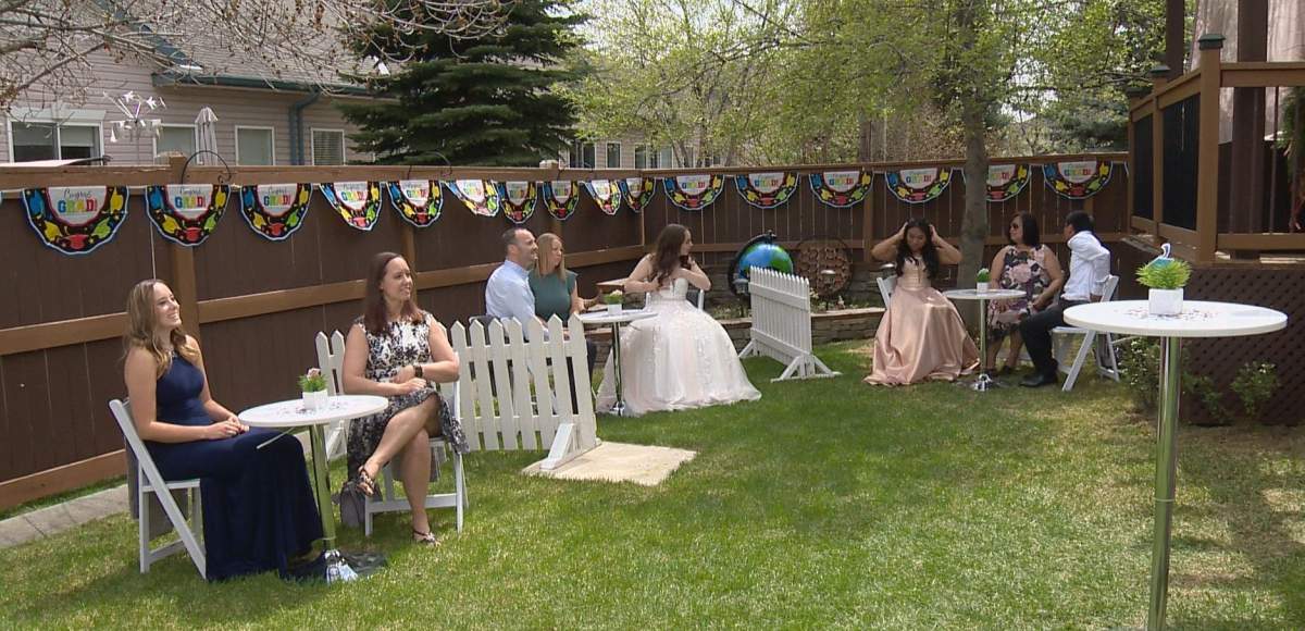 Calgary high school grads celebrated in a physically distanced fashion on Monday, May 18, 2020.