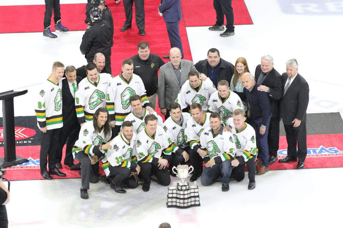 Members of the 2004-05 London Knights got together to relive some memories of their run to the 2005 Memorial Cup championship when they were named Team of the Century in 2018.