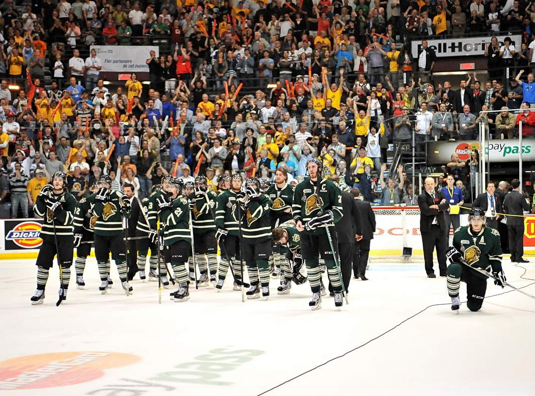 The Shawinigan Cataractes defeated the London Knights 2-1 at 17:51 of the first overtime period to capture the 2012 MasterCard Memorial Cup on Sunday May 27, 2012. Photo by Terry Wilson / CHL Images.