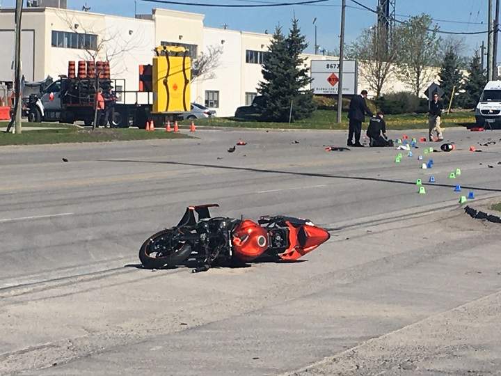 A photo from the crash scene in Vaughan.