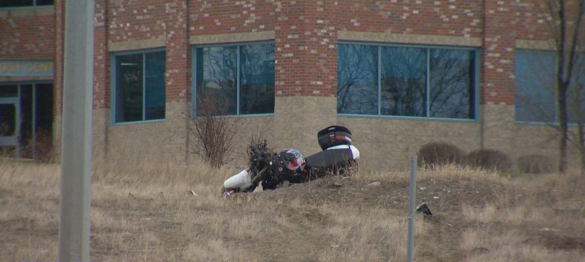 Emergency crews responded to a fatal motorcycle crash in southeast Calgary on Saturday, May 9, 2020.