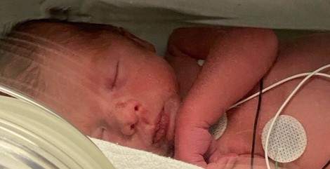 A photo of the newborn baby rescued by a quick thinking Saint John police officer. 
