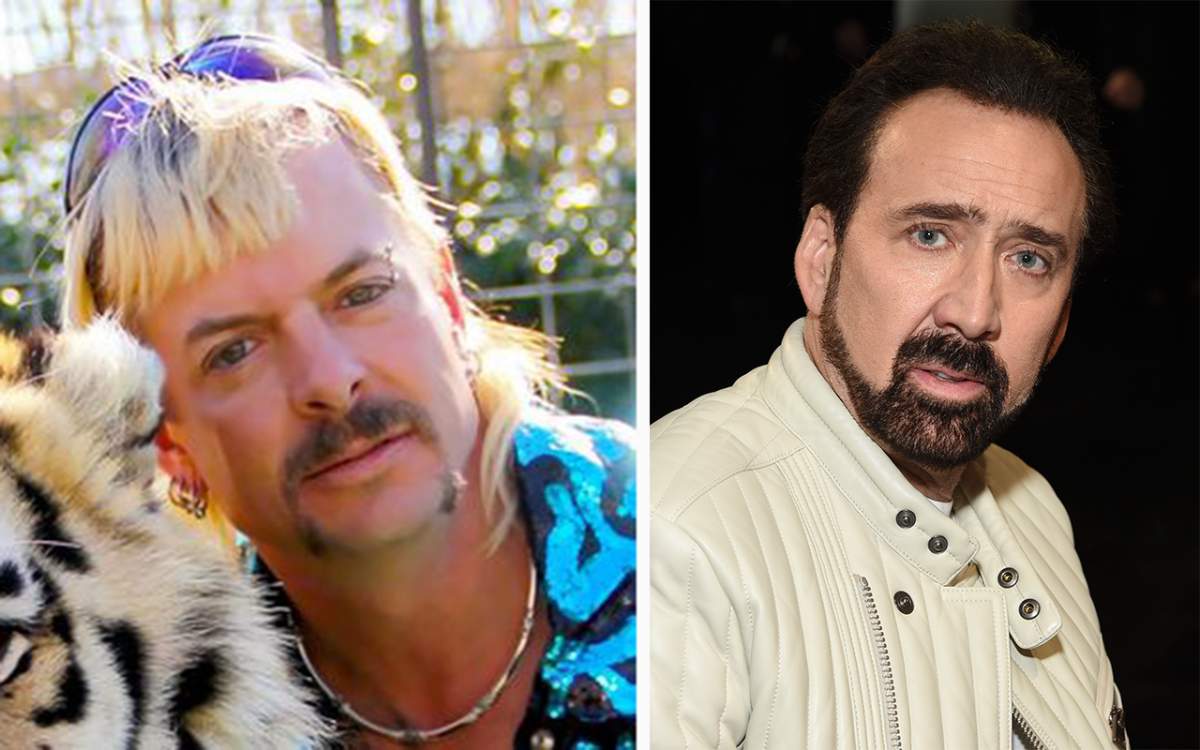 (L-R): Joe Exotic of 'Tiger King' and Nicolas Cage.