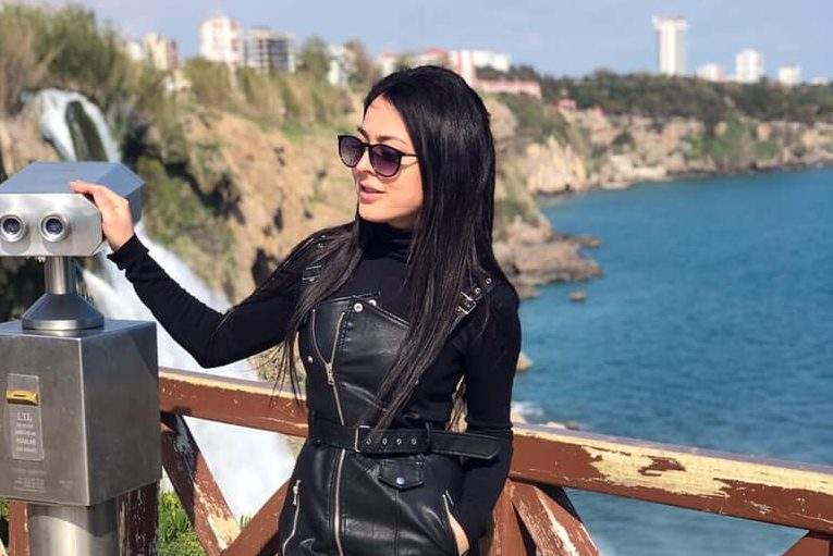 Olesia Suspitsina is shown near the Duden Waterfalls in Antalya, Turkey, in this file photo from her Facebook account.