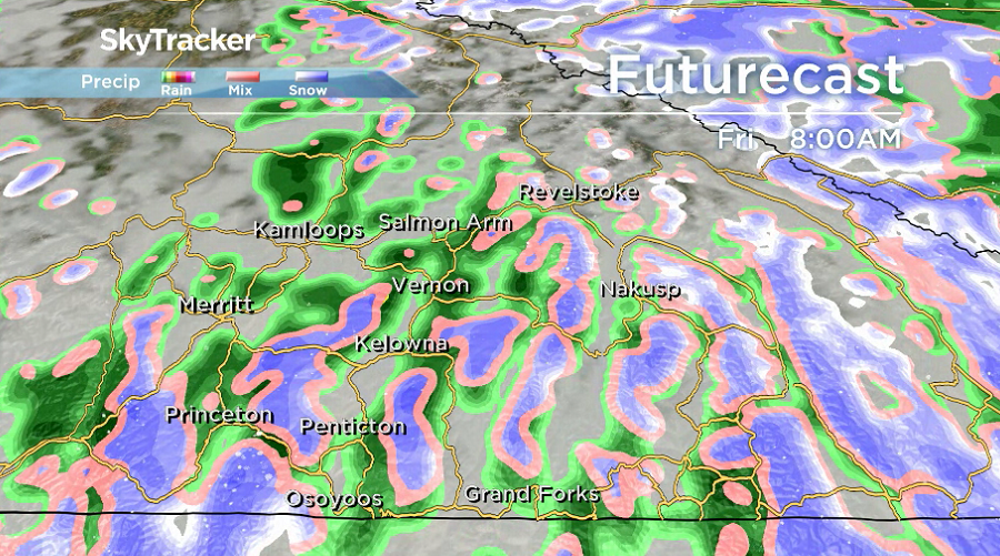Rain rolls back into the Okanagan on Friday.