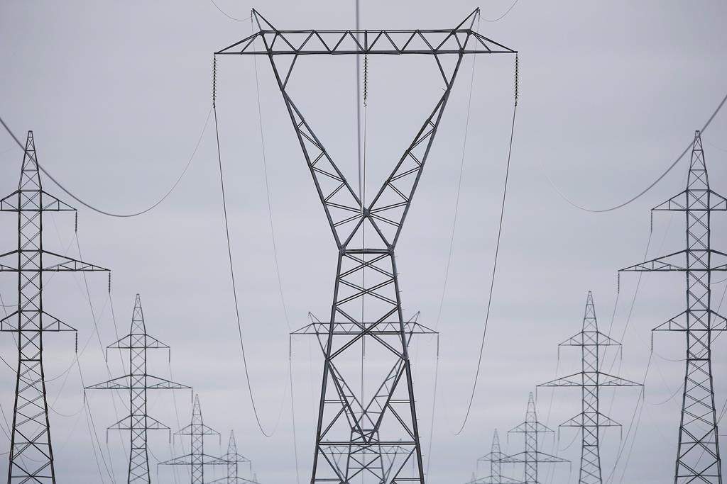 Manitoba Hydro power lines are photographed just outside Winnipeg, Monday, May 1, 2018.