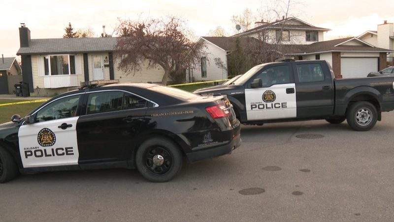Calgary police investigate a shooting in the 600 block of Rundleville Place Northeast on Friday, May 15, 2020.