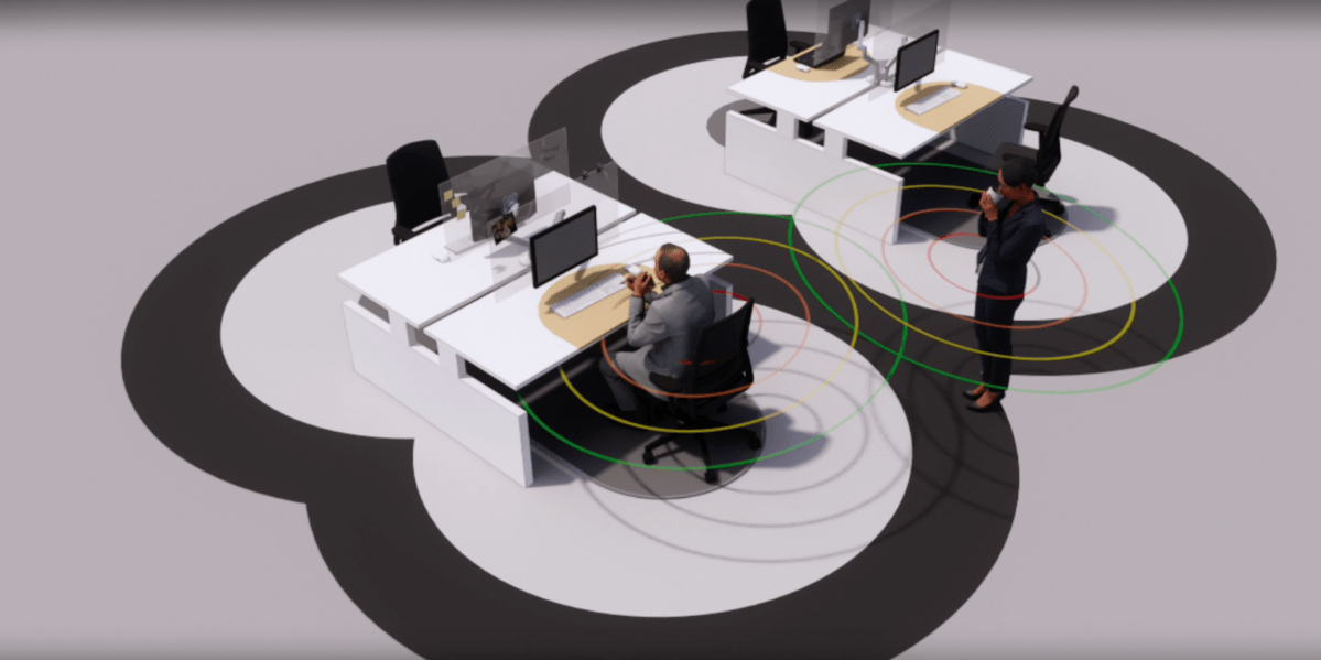 The 6 Feet Office concept reminds employees they must keep 6 ft. between people at all times.