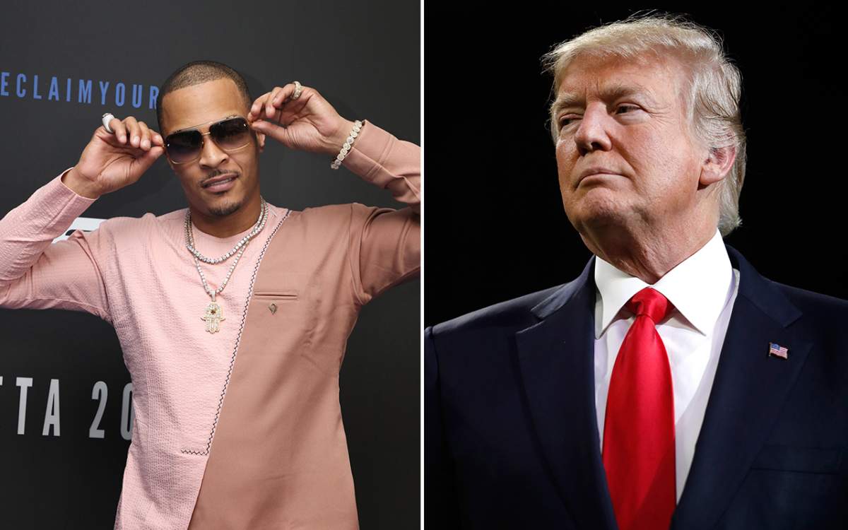 (L-R): Rapper T.I. and U.S. President Donald Trump.
