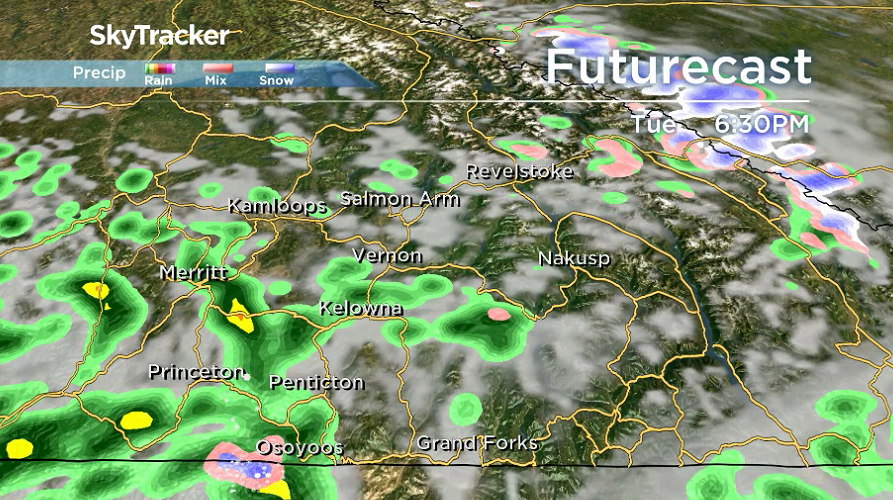 There is the chance of showers and risk of a thunderstorm Tuesday afternoon.