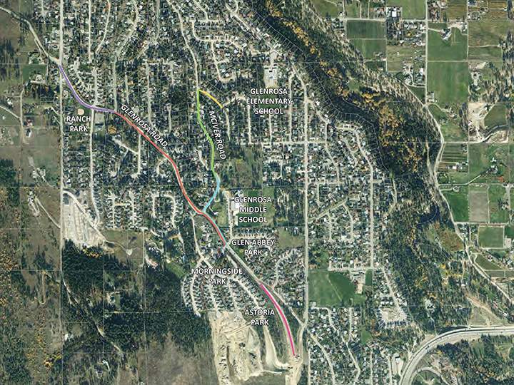 The project includes upgrades between McGinnis and Glen Abbey roads and the realignment of the Glenrosa Road and McIver Road intersection.