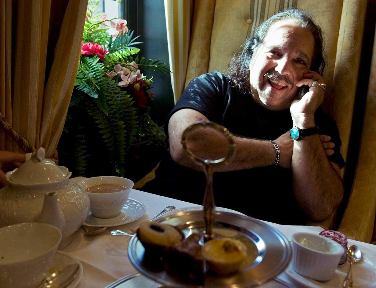 Ron Jeremy chats on the phone at the Windsor Arms hotel in Toronto on March 13, 2007.