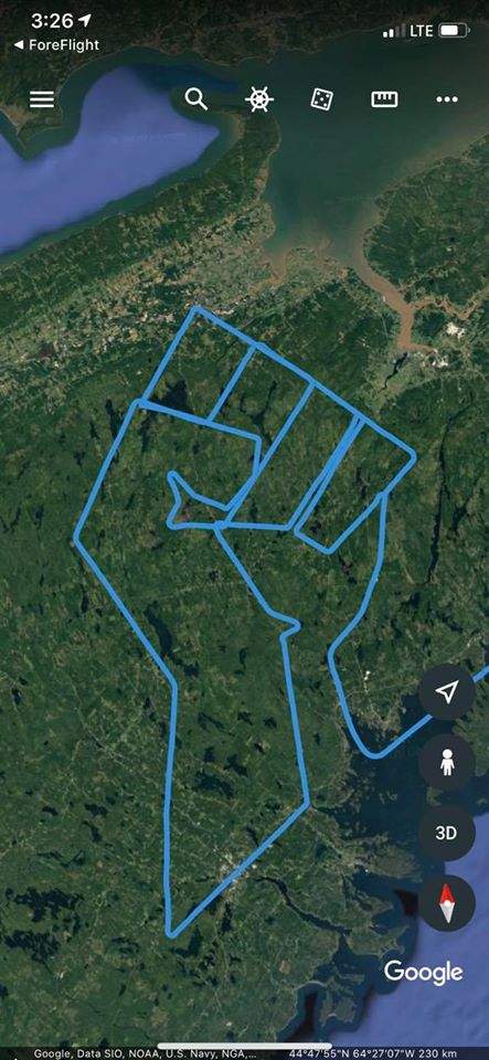 Dimitri Neonakis flew in the pattern of a fist raised in the air on Thursday, June 4.