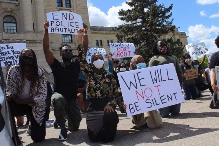The Black Lives Matter rally in Regina on Tuesday