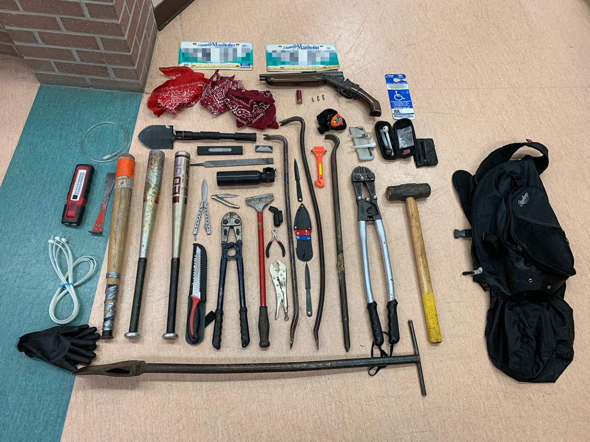 Selkirk RCMP say officers found meth and a number of weapons during a traffic stop Friday.