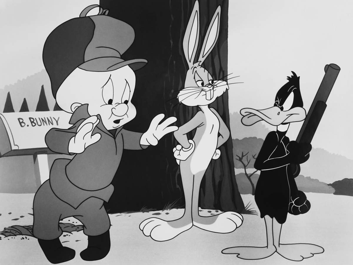 ‘Rabbit Seasoning’, a 1952 ‘Looney Tunes’ episode. (L-R): Elmer Fudd, Bugs Bunny and Daffy Duck.