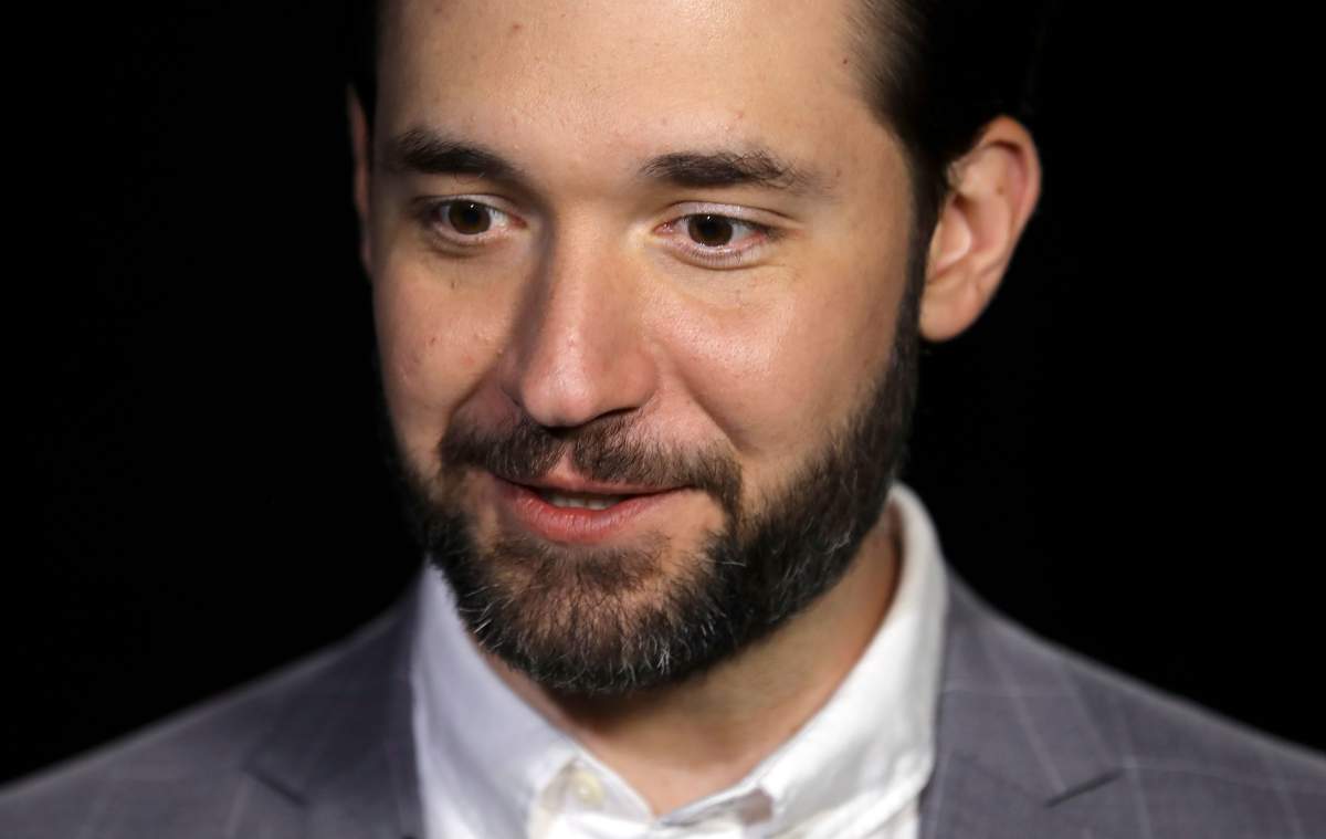 FILE - In this Feb. 19, 2019, file photo, Alexis Ohanian, founder of the social media company Reddit, gives an interview in New York. Ohanian announced on Friday, June 5, 2020, his resignation from the board of the social media site and urged the board to replace him with a black candidate.