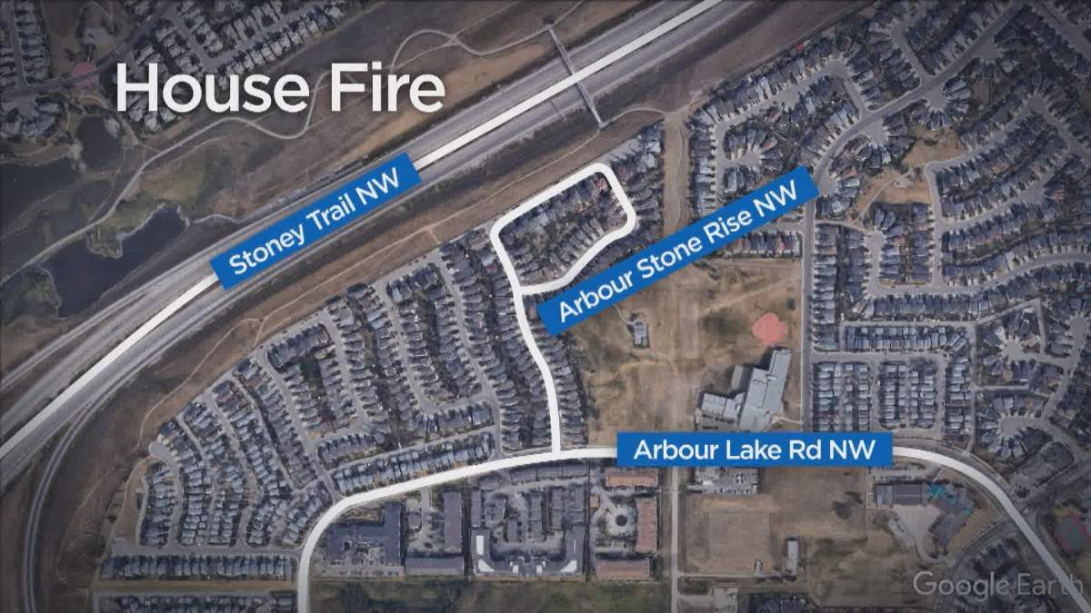 Two vehicles and an attached garage were destroyed by fire in Calgary’s Arbour Lake community early Monday morning.