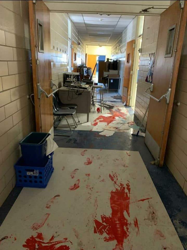 Altus Intermediate School is shown after it was vandalized in this image released on June 8, 2020.