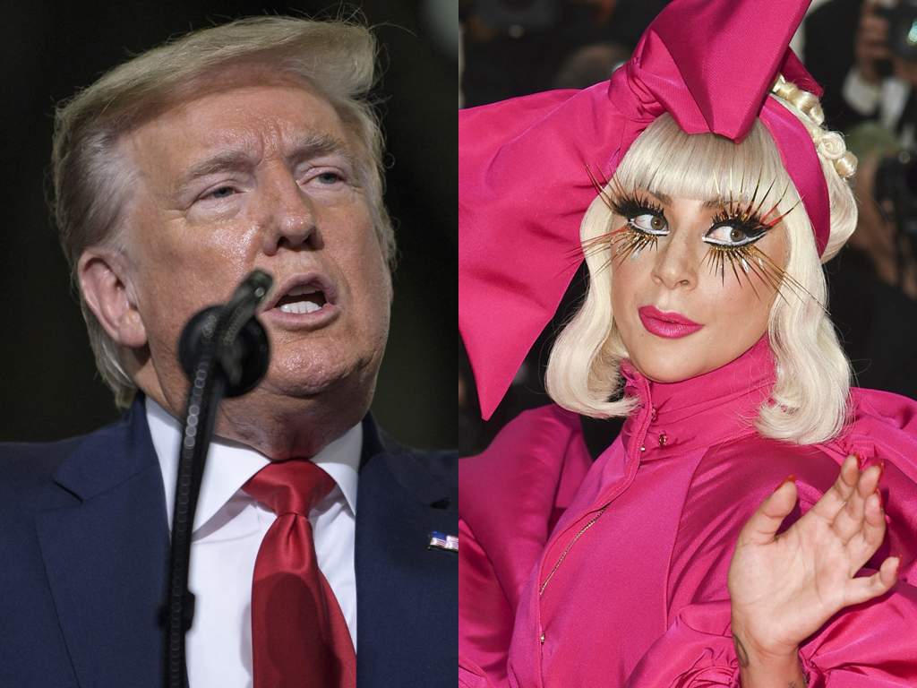 (L-R) U.S. President Donald Trump and Lady Gaga.