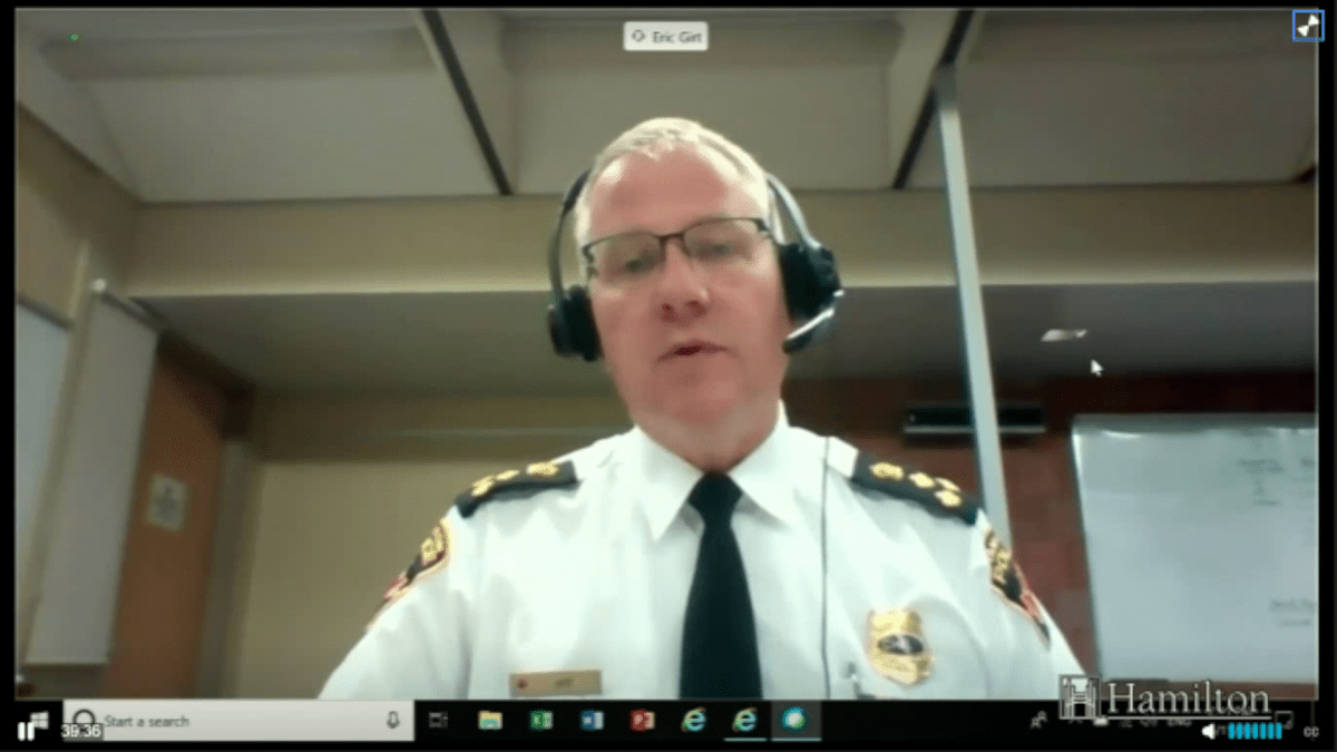 Hamilton police chief Eric Girt spent several hours before city politicians on Wednesday, responding to calls for a reduction of the service's budget.