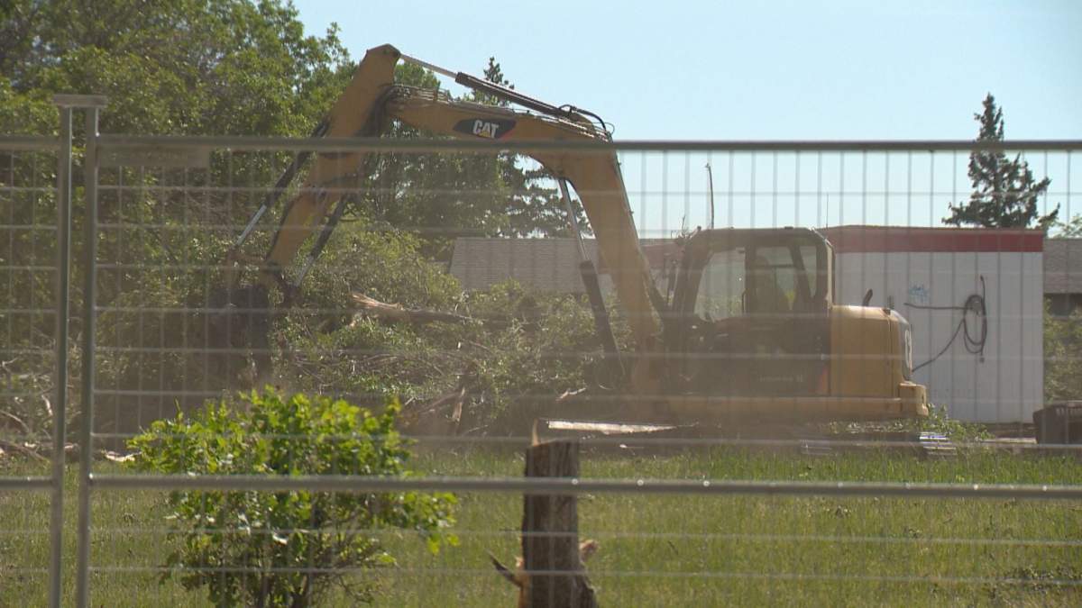 Trees are being removed outside of Regina's Pioneer Village, to make room for a parking lot in order to accommodate more parking at Government House. 