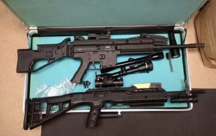 When officers arrived at the scene, they arrested three men and found spent shell casings littered on the ground.