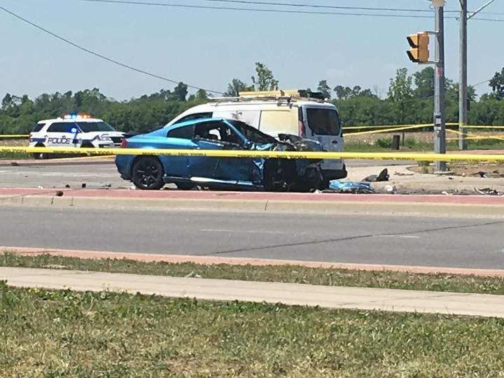 A photo from the scene in Brampton at Torbram Road and Countryside Drive.