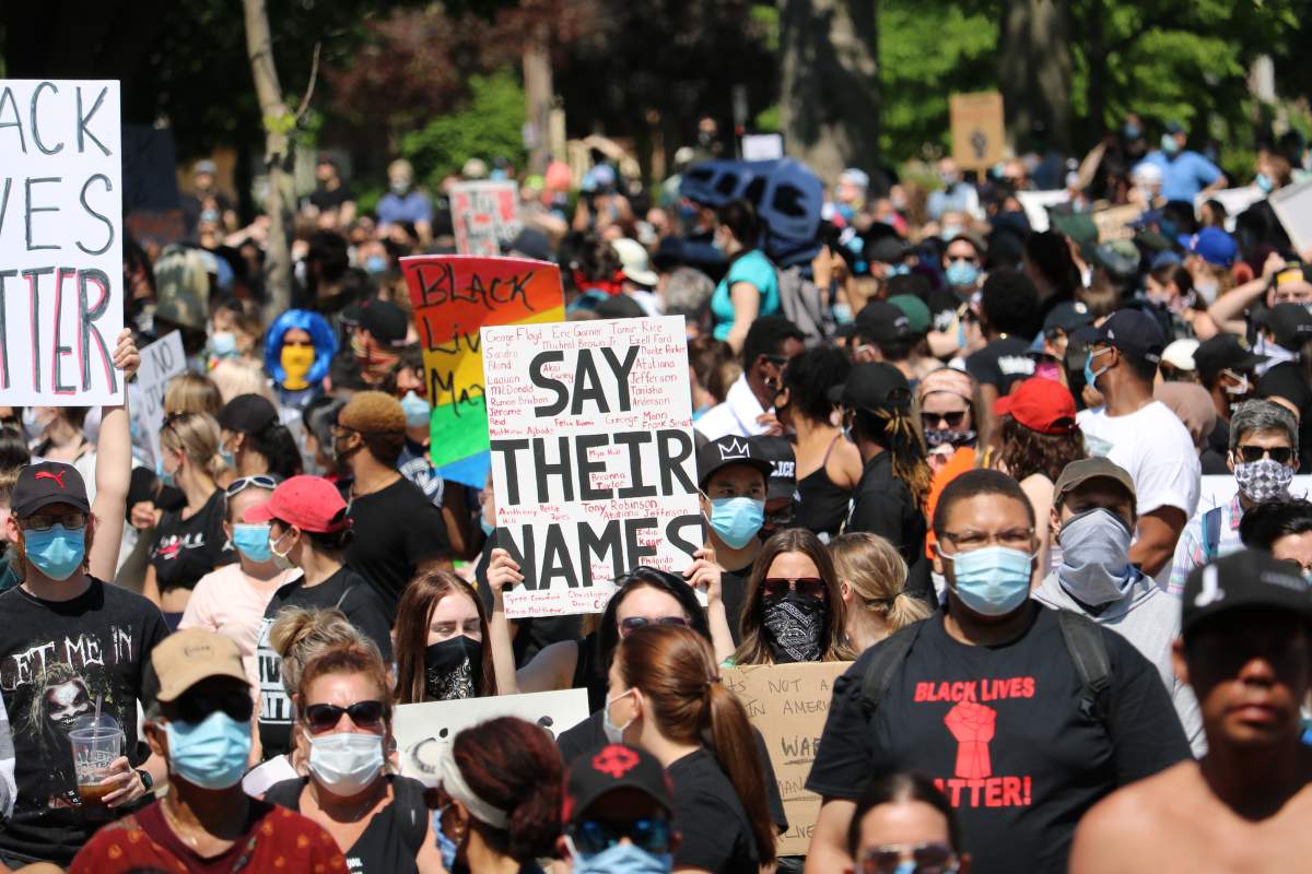 Thousands of Londoners came out in support of the Black Lives Matter rally in Victoria Park in London, Ont., on June 6, 2020.