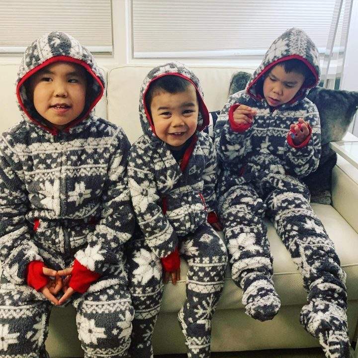 Eight-year-old Jack (left), three-year-old Rory (middle) and six-year-old Levi (right).
