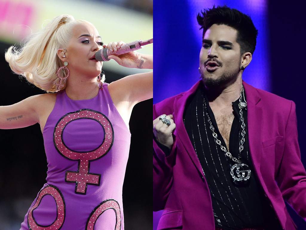 (L-R) Katy Perry and Adam Lambert.