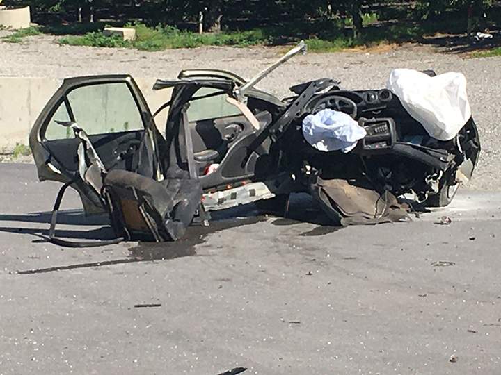 The other half of the car that landed several metres away.